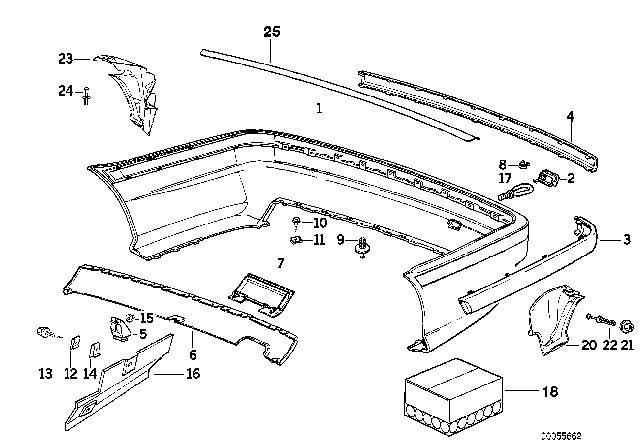 1996 BMW 328i Trim Panel, Rear Diagram