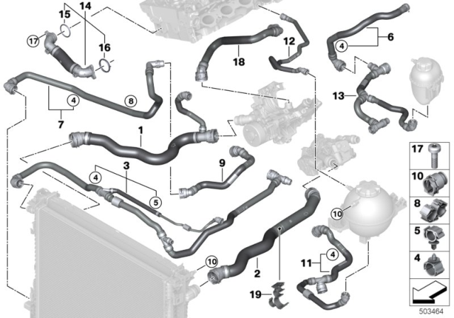 2020 BMW X3 COOLANT RETURN LINE Diagram for 17128669124