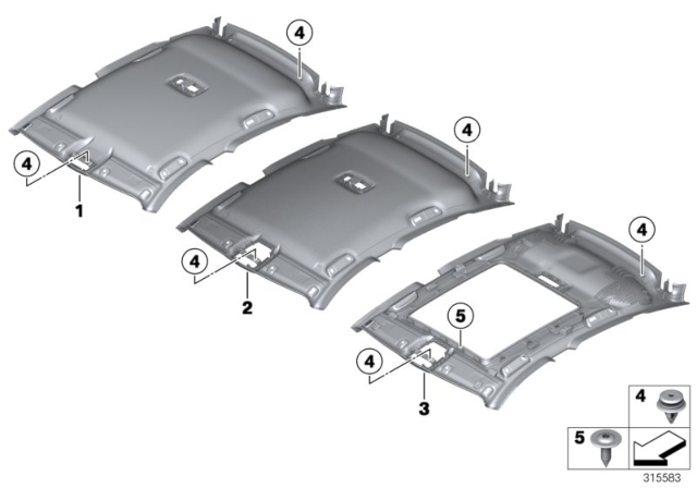 2016 BMW 328i GT xDrive Headlining Diagram