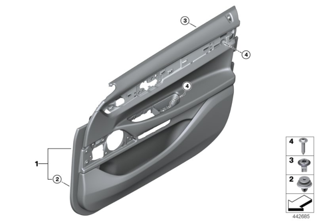 2020 BMW 740i DOOR PANEL, LEATHER, FRONT R Diagram for 51417946194