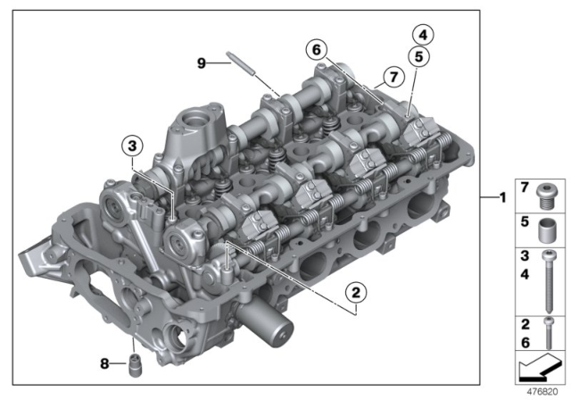 2017 BMW X5 Cylinder Head & Attached Parts Diagram 1