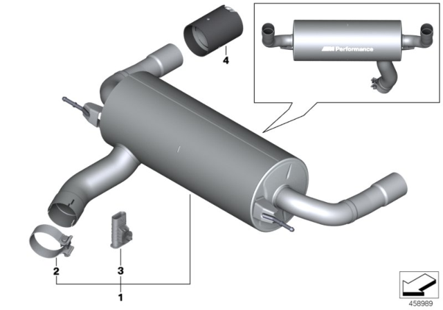 2019 BMW 440i BMW M Performance Silencer System Diagram