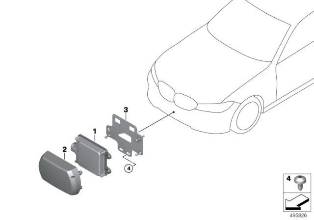 2020 BMW M340i Front Radar Sensor Long Range Diagram