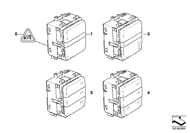 2009 BMW M5 Switch Cluster, Centre Console Diagram 2