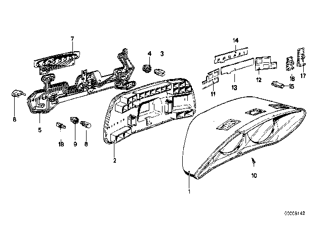 1983 BMW 733i Instruments Combination - Single Components Diagram 1