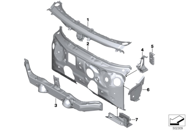 2020 BMW M235i xDrive Gran Coupe Splash Wall Parts Diagram