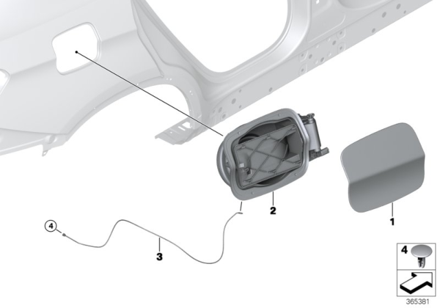 2018 BMW X6 M Fill-In Flap Diagram