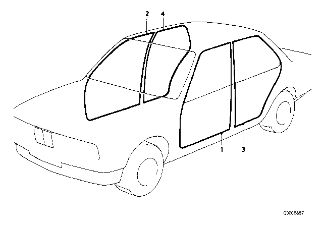 1984 BMW 325e Edge Protection / Rockers Covers Diagram