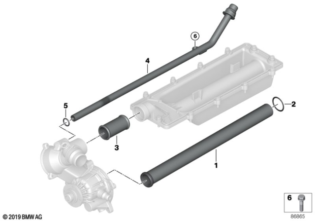 2005 BMW 545i Cooling System Pipe Diagram