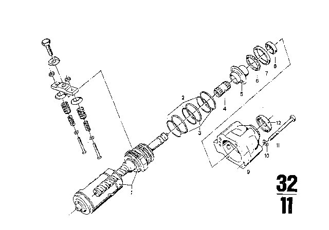 1970 BMW 2500 Hydro Steering Box Diagram 6