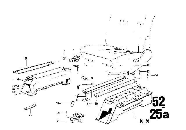 1973 BMW 3.0S Seat Rail Diagram