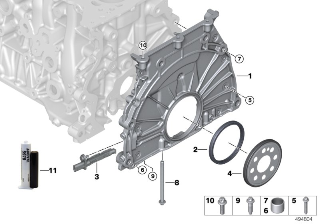 2020 BMW X7 Timing Case Cover Diagram