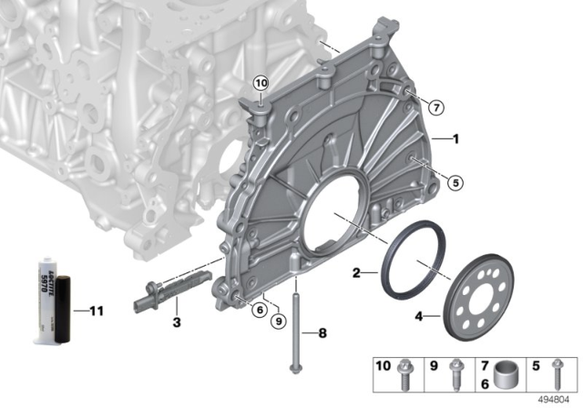 2020 BMW 840i xDrive Timing Case Cover Diagram