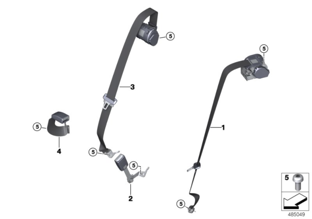 LOWER BELT REAR CENTER Diagram for 72117444900