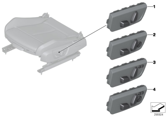 2019 BMW X2 Switch, Seat Adjustment Diagram 1