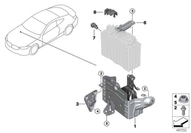 2020 BMW 840i Dual Storage Mounted Parts Diagram