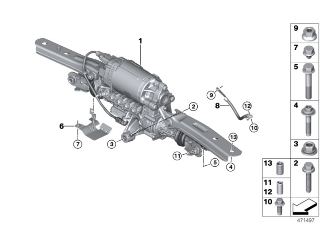 2019 BMW X7 HSR Actuator/Mounted Parts Diagram