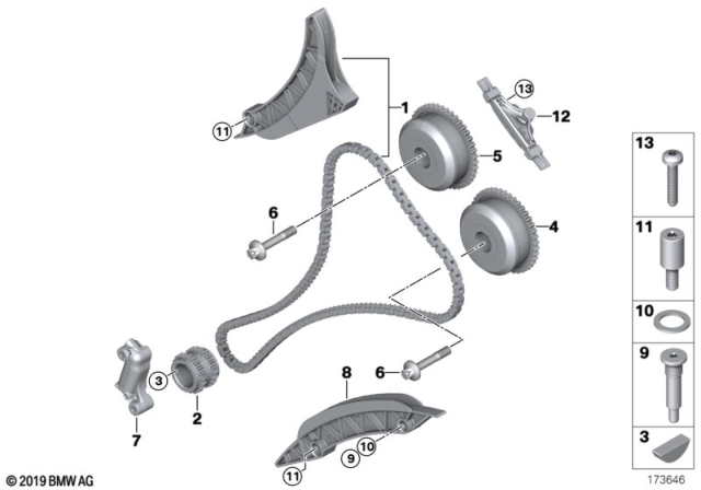 2011 BMW 750i Timing Gear, Timing Chain Diagram 2