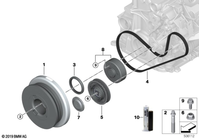 2020 BMW 745e xDrive Ribbed V-Belt Diagram for 11289455973