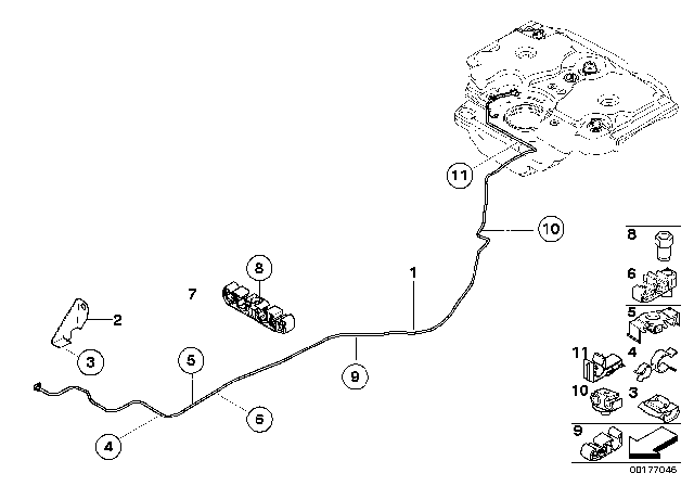 2009 BMW 335d SCR Lines / Mounting Parts Diagram