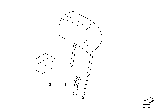 2009 BMW 328i xDrive Seat, Front, Head Restraint Diagram