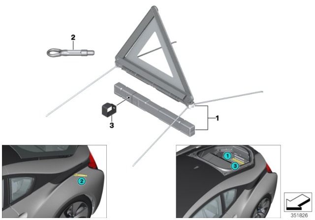 2014 BMW i8 Warning Triangle Diagram
