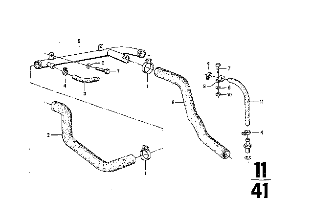 1976 BMW 3.0Si Cooling / Exhaust System Diagram 9