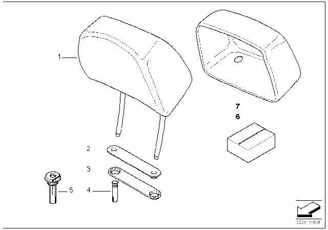 2009 BMW M5 Head Restraint Comfort Seat, Leather Diagram for 52107898708