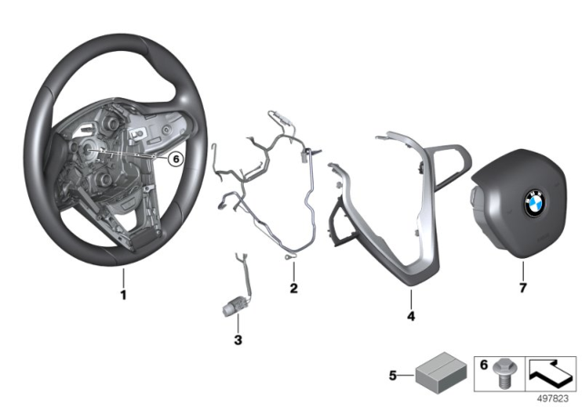 2020 BMW 228i xDrive Gran Coupe SPORT STEERING WHEEL, LEATHE Diagram for 32307950720