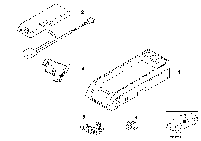 2004 BMW 325Ci Single Parts, SA 632, Centre Console Diagram