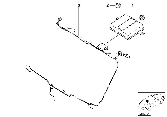 2004 BMW X5 Antenna Cable Diagram for 61126910046