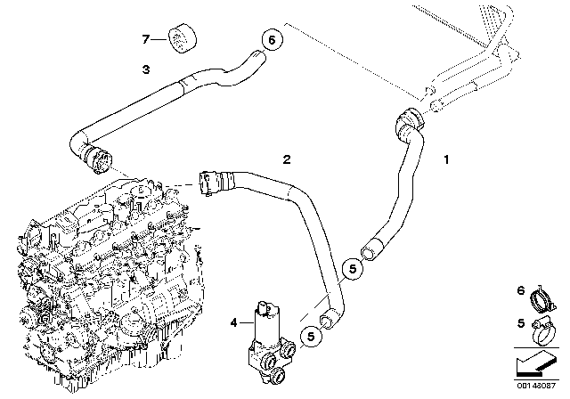 2009 BMW 335d Additional Water Pump / Water Hose Diagram