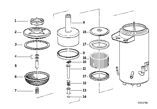 1991 BMW 850i Relief Valve Diagram for 32411137659