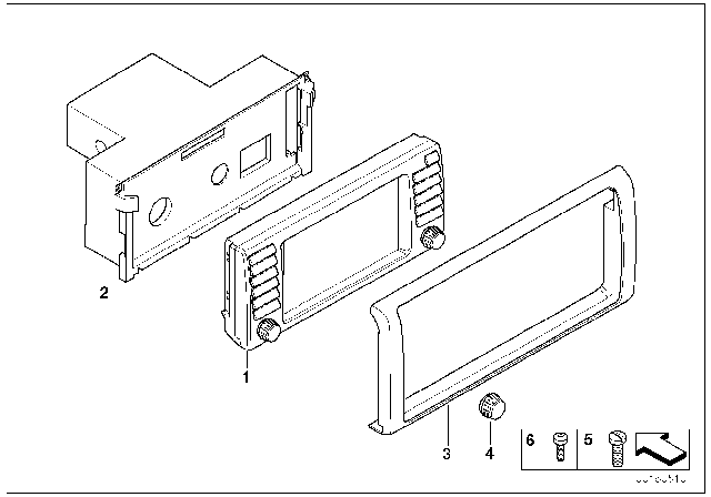 2004 BMW X5 On Board Monitor Cover Diagram for 65526934416