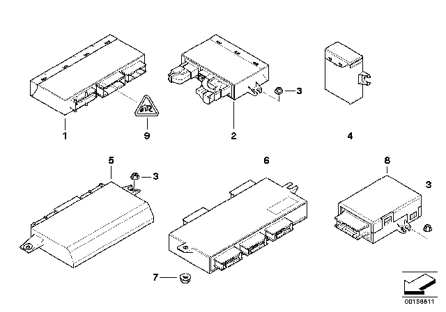 2002 BMW Z8 Light And Check-Control Module Diagram for 61356942695