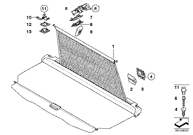 2004 BMW X3 Net/Roller Blind For Luggage Compartment Diagram for 51473415308