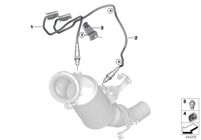 2017 BMW 430i Lambda Probe Fixings Diagram