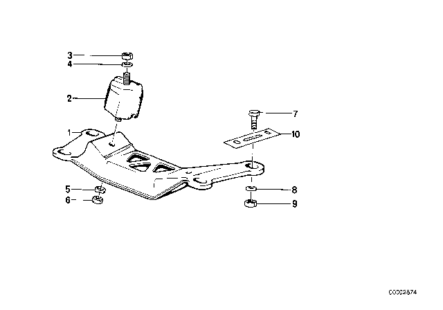 1987 BMW 325e Gearbox Suspension Diagram