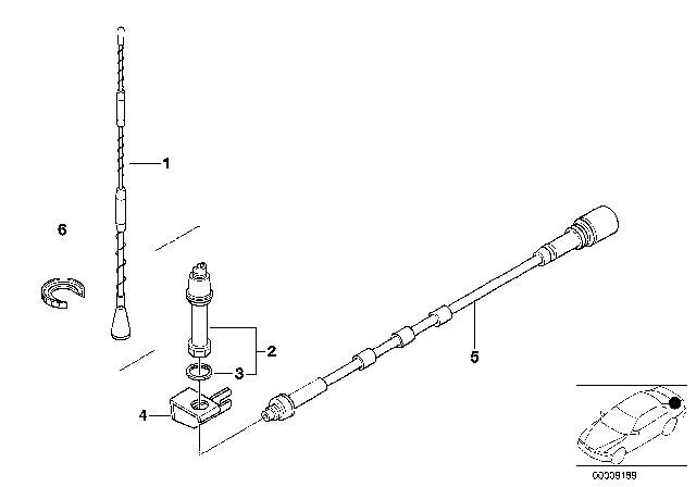 1995 BMW 530i Antenna Base Diagram for 84518361244