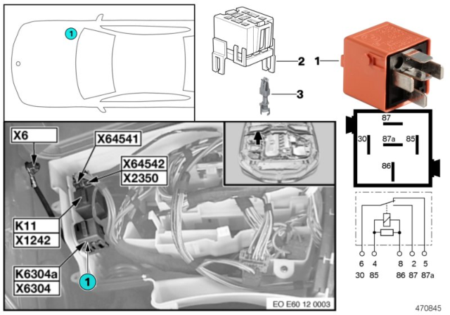 2006 BMW 650i Relay, Secondary Air Pump Diagram