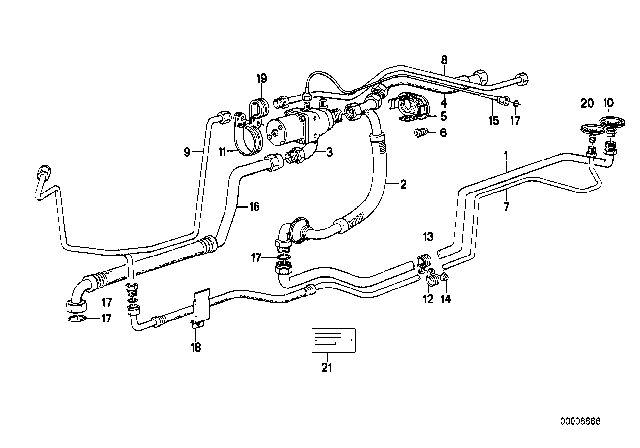 1988 BMW 635CSi Pipe Diagram for 64501380697