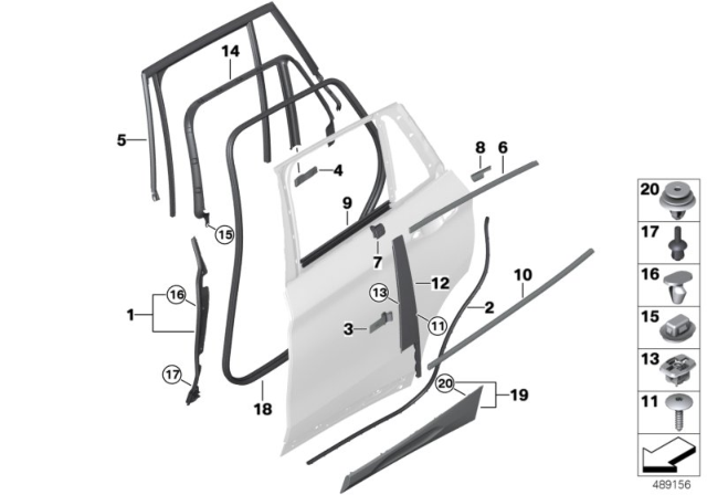 2019 BMW X2 Window Frame Cover, Rear Left Door Diagram for 51357420837