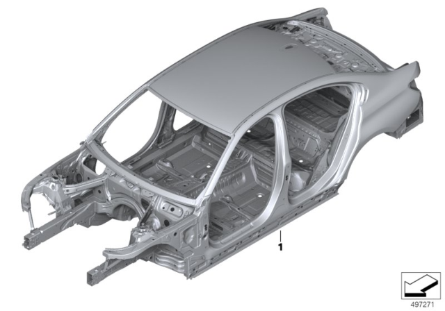 2020 BMW 330i xDrive BODY SKELETON WITHOUT CHASSI Diagram for 41007488010