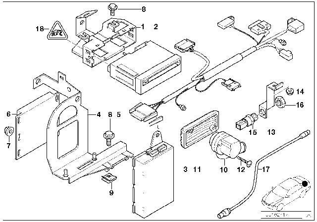 1999 BMW 540i Navigation System Diagram