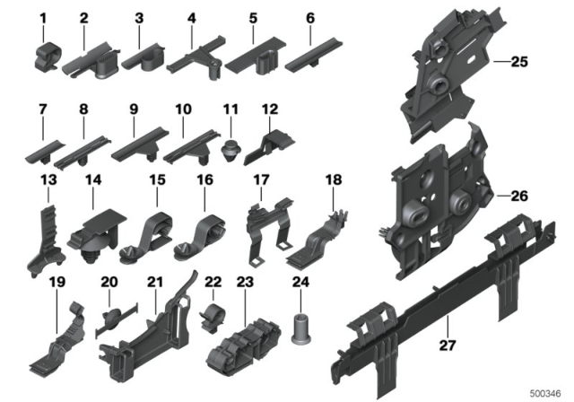 2020 BMW X5 Various Cable Holders Diagram