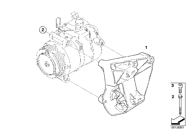 2004 BMW 330i Sedan(E46) Climate Compressor Supporting Bracket Diagram 2