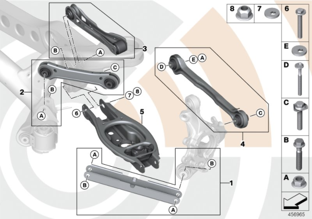 2015 BMW X1 Repair Kits, Control Arms And Struts Diagram