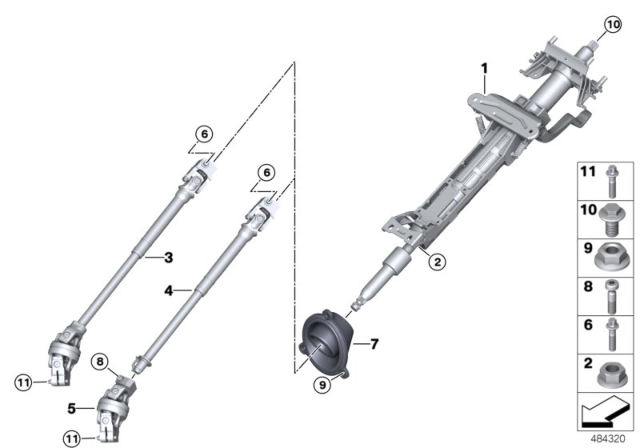 2020 BMW X3 Steering Column Mechanical Adjustable / Mounting Parts Diagram