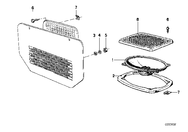 1979 BMW 733i Single Components Stereo System Diagram