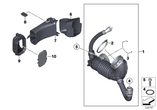 2018 BMW 328d xDrive Air Ducts Diagram